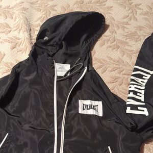 Everlast Black Hooded Jacket with White Trim